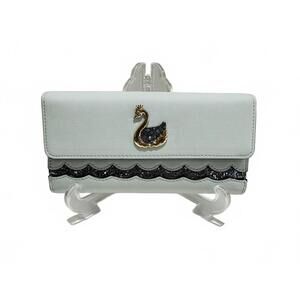 Light Blue Wallet with Gold Swan and Glitter Detail by Samilon